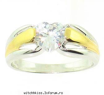 Moda - Inel din argint 925 placat cu aur de 14k cu - Totul pentru fete!!!!!